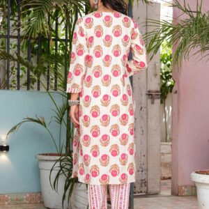 Women Floral Pampas Printed Pure Cotton Kurta with Trousers & Dupatta