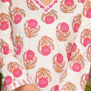 Women Floral Pampas Printed Pure Cotton Kurta with Trousers & Dupatta