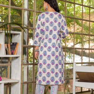 Women Hopbush Floral Printed Pure Cotton Kurta with Trousers & Dupatta