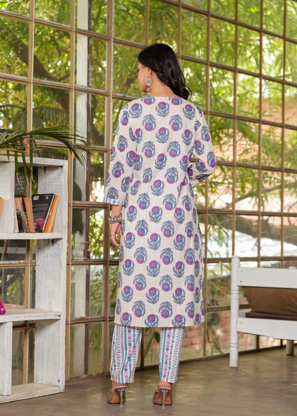 Women Hopbush Floral Printed Pure Cotton Kurta with Trousers & Dupatta