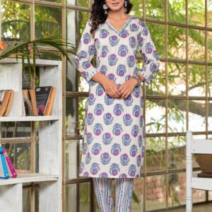 Women Hopbush Floral Printed Pure Cotton Kurta with Trousers & Dupatta