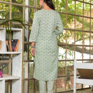 Women Floral Clay Ash Printed Pure Cotton Kurta with Trousers & Dupatta