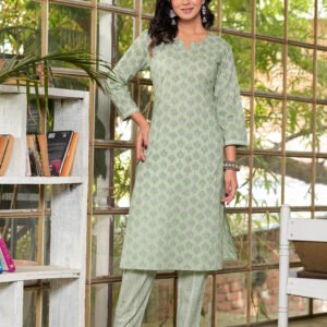 Women Floral Clay Ash Printed Pure Cotton Kurta with Trousers & Dupatta