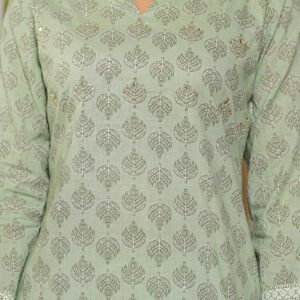 Women Floral Clay Ash Printed Pure Cotton Kurta with Trousers & Dupatta